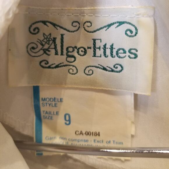 Vintage 80's White Algo Ettes 2 Piece Dress Short Sleeve Round Neck Women Size 9 - Picture 15 of 16